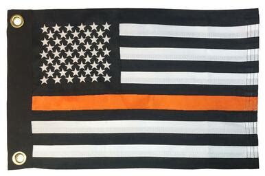 Thin Orange Line Black And White American Ply Polyester Boat