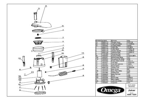 Omega 4000 分解图 - 餐饮设备维修网