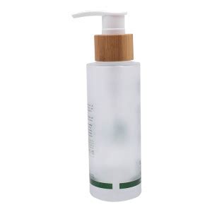 Frosted Glass Lotion Bottle With Bamboo Pump Best Packaging