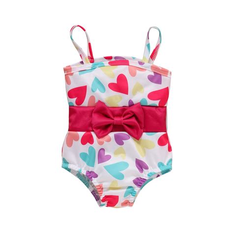 Asfgimuj Girls Swimsuit Size Months Baby One Piece Bowknot Sport Bikini Set Swimwear