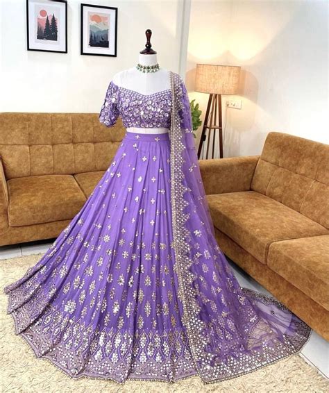 Light Purple Lehenga Featuring Stunning Siqwans Embroidery Work