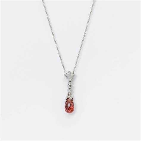 Briolette Tourmaline And Diamond Necklace White Gold Pendant Mccalls