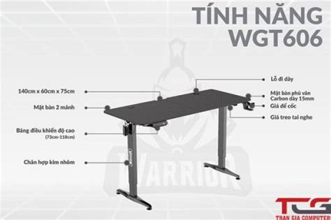 Bàn Gaming Warrior Paladin Series WGT606 Trần Gia Computer