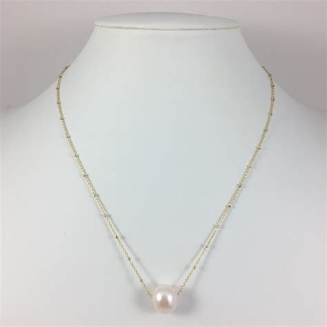 Floating Single Pearl Necklace N2217 Nantucket Pearl Company