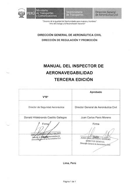 PDF Manual del Inspector de Aeronavegabilidad Índice General Manual