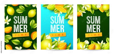 Summer background with fruits. Vector illustration Stock Vector | Adobe ...