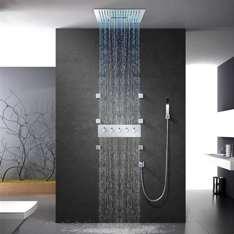 Wall Mounted 16 Shower System In Polished Chrome 4 Function