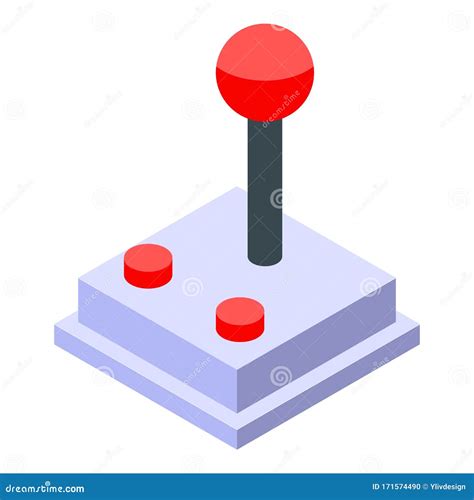 Retro Joystick Icon Isometric Style Stock Vector Illustration Of