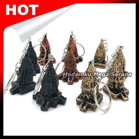 Jual Souvenir Gantungan Kunci Miniatur Candi Prambanan Oleh Oleh Khas