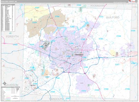 Guilford County Zip Code Map | Cities And Towns Map