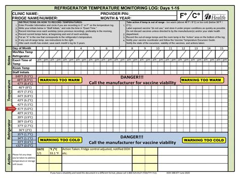 40 Printable Temperature Log Sheets Word Excel PDF 46 OFF