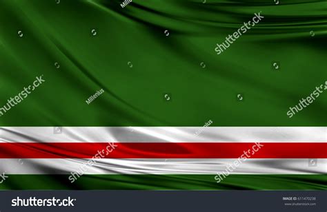 Realistic Colourful Background Flag Chechen Republic Stock Photo ...