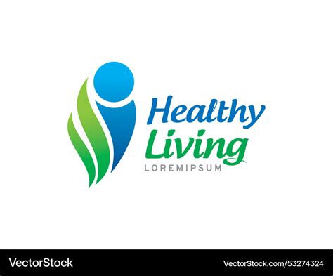 Healthy Living Logo Symbol Or Icon Template Vector Image