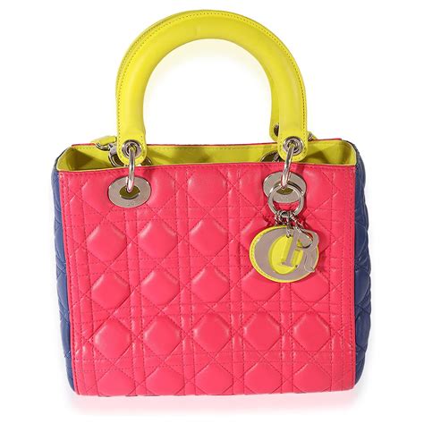 Christian Dior Dior Sac Lady Dior moyen en cuir d agneau matelassé