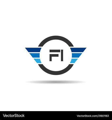 Initial letter fi logo template design Royalty Free Vector