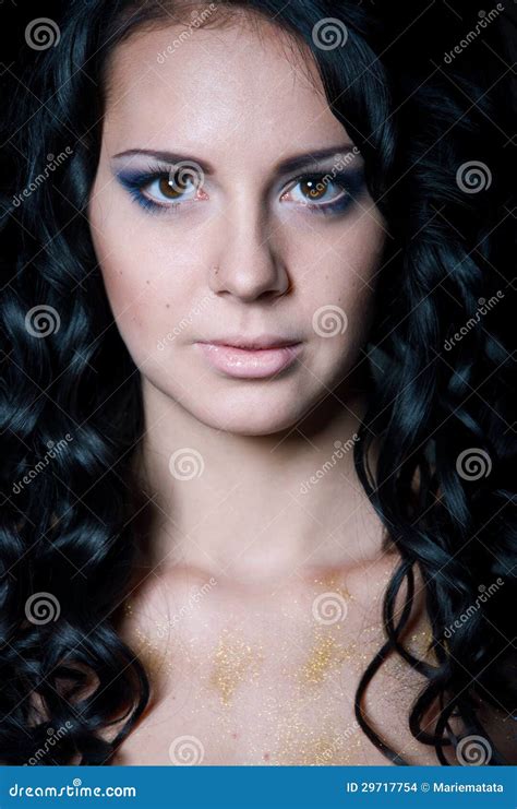 Brunette Girl With Amazing Long Hair Stock Photo Image Of Model Looking
