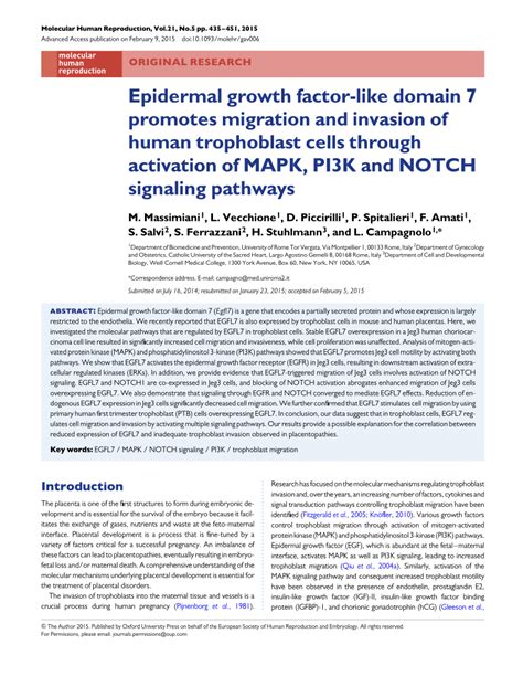 Pdf Epidermal Growth Factor Like Domain Egfl Promotes Migration