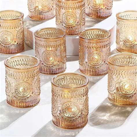 Devi 24pcs Gold Glass Votive Candle Holders Wedding