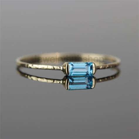 Natural Swiss Blue Topaz Ring14k Solid Gold Ring925 Sterling Etsy