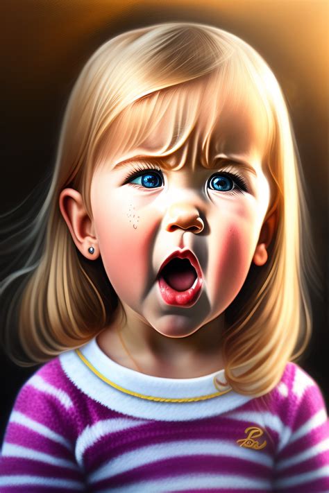 Lexica 3 Year Old Blonde Girl Angry Sketch Illustration