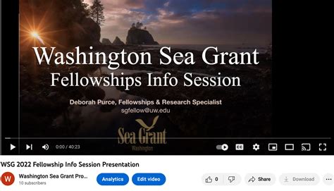 Fellowships Washington Sea Grant