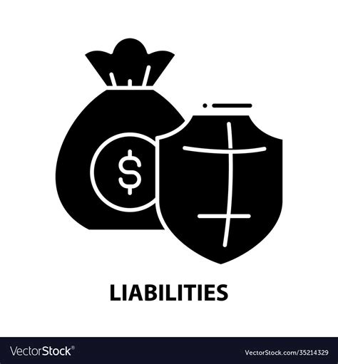 Liabilities Icon Black Sign With Editable Vector Image