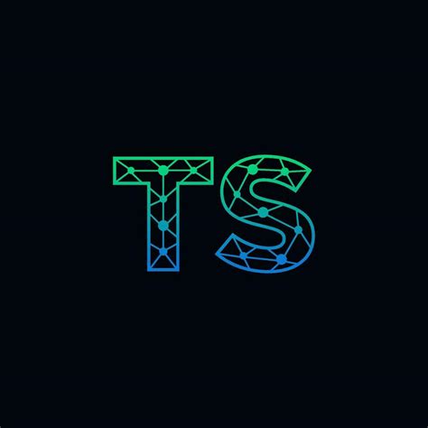 Abstract Letter TS Logo Design With Line Dot Connection For Technology