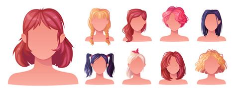 Man and woman hairstyles stylish types with head Vector Image