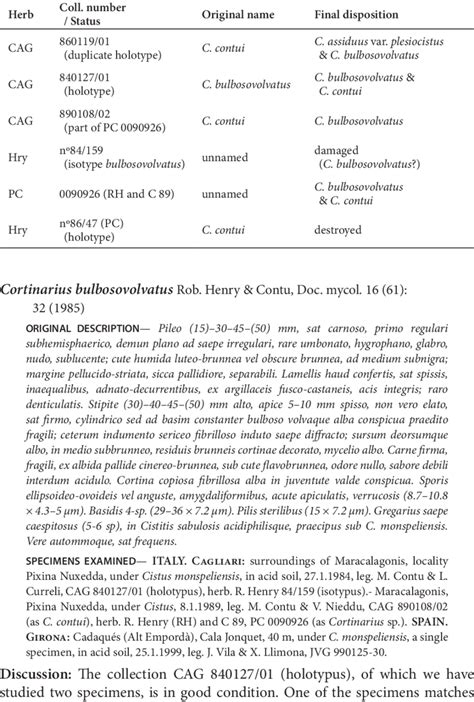 Herbarium collections examined. | Download Table