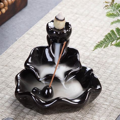 Creative T Backflow Incense Holder Middle East Black Incense Burner Ceramic Waterfall Incense