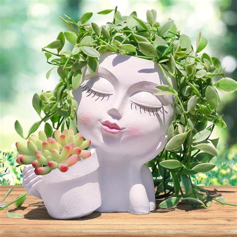 Vomiceak Face Planter Pots Head Flower Pots Planters For