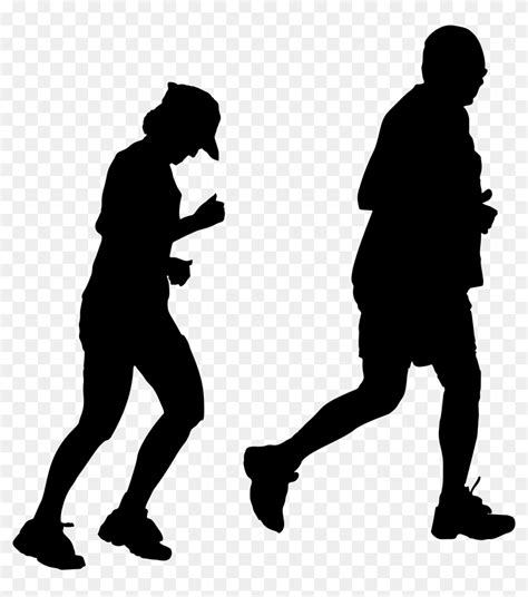 Jogging Silhouette Running Sport Clip Art - Old Man Running Silhouette ...