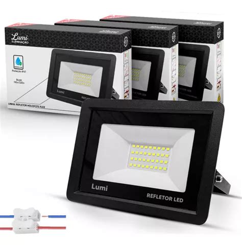 Kit Refletor Led Lumi Holofote W K Ip Bivolt Mercadolivre