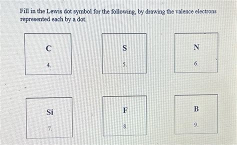 Solved Fill in the Lewis dot symbol for the following, by | Chegg.com