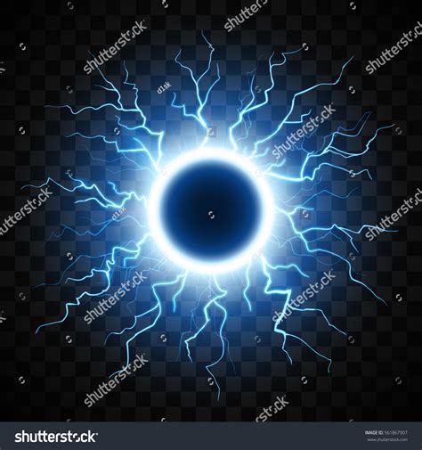 Lightning Sphere Illustration Стоковое Векторное Изображение 561867907