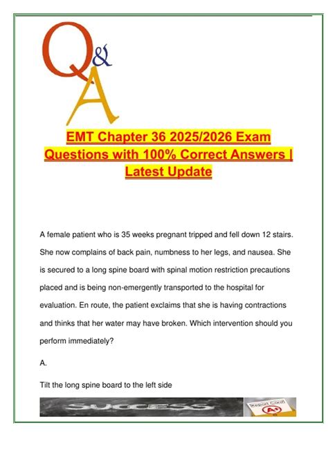 EMT 2025/2026 Exam – Chapter 36 (100 Questions) | EMSP 1356 | Geriatric