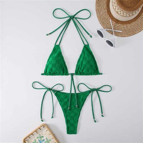 Ensemble de maillot de bain bikini micro sexy noir personnalisé Vêtements de plage en nylon de