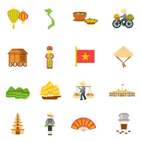 Conjunto De Iconos De Vietnam 469720 Vector En Vecteezy