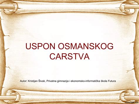 Uspon Osmanskog Carstva PPT