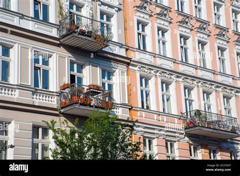 Facades Of Some Renovated Old Residential Construction Seen At The