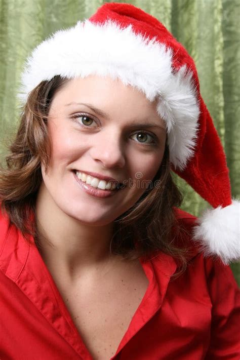 Christmas Brunette Stock Image Image Of Holidays Interior