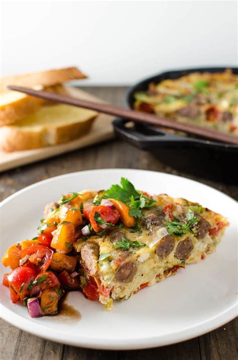 Sausage Frittata With Persimmon Salsa The Flavor Bender