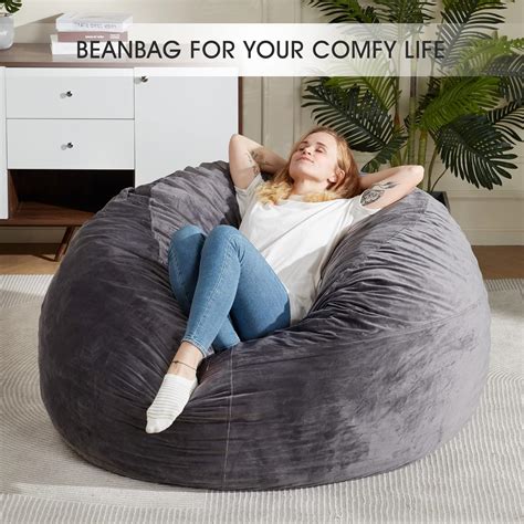 Buy Habutway Bean Bag Chair Giant 5 Memory Foam Furniture Bean Bag Chair With Microfiber Cover