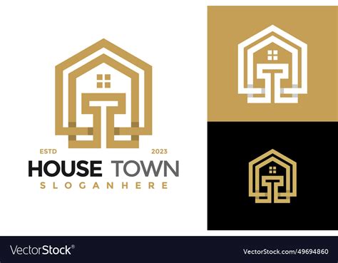 Letter t house logo design symbol icon Royalty Free Vector