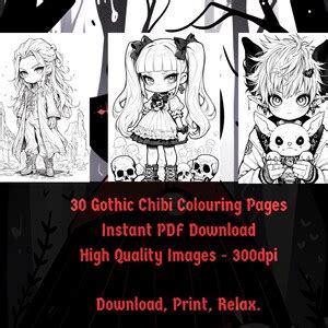 Gothic Chibi Colouring Pages Creepy Chibi Kawaii And Anime