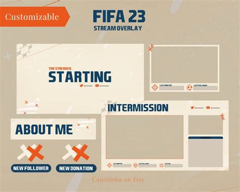 Customizable Fifa 23 Stream Overlay Package For Twitch Minimal Etsy