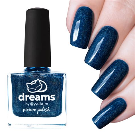 Navy Blue Linear Holographic Nail Polish Dreams