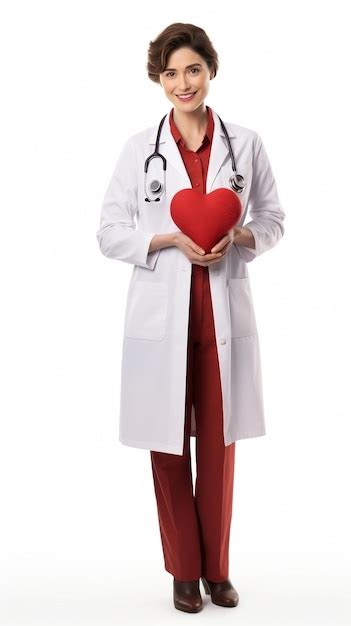 Premium Ai Image Female Doctor Cardiologist Holding Heart In Hand