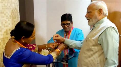 Women Of Indian Diaspora Tie Rakhi To Pm Modi In South Africa Watch