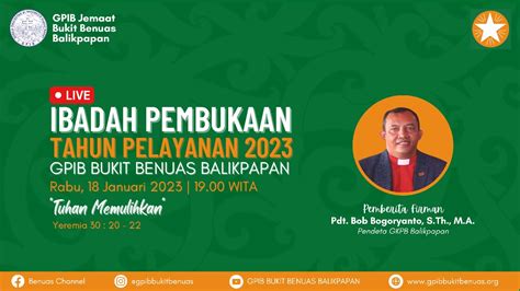 Ibadah Pembukaan Tahun Pelayanan Januari Pf Pdt